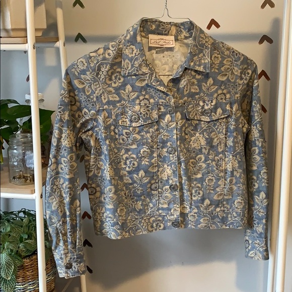 Floral denim jacket size M - Picture 1 of 4